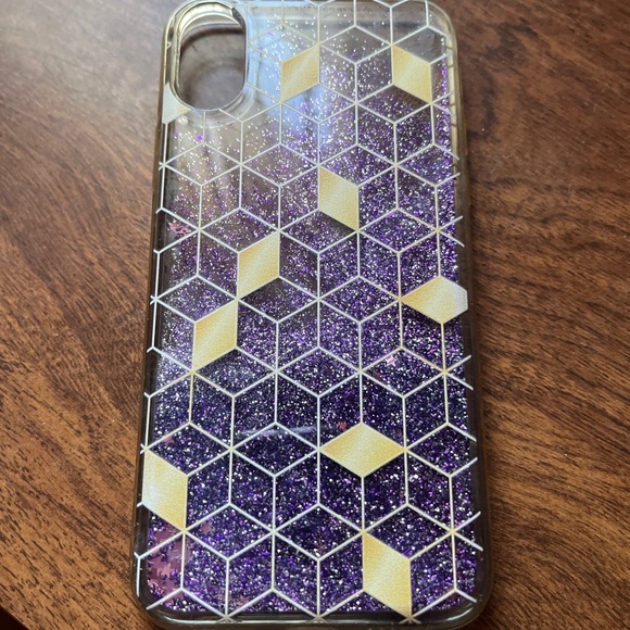 iPhone 10 / iPhone X Purple glitter waterfall case - Picture 1 of 2
